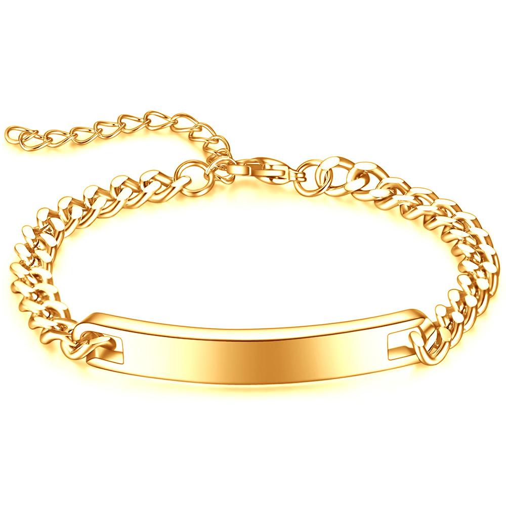

The 7MM Personalized and Simple Four-color Stainless Steel Curved Bracelet Can Be Freely Laser-engraved золотой
