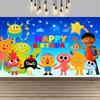Background with Super Simple Songs, Photo Banner with Cartoon Monsters, Children's First Party Decoration, Photo Booth Accessories