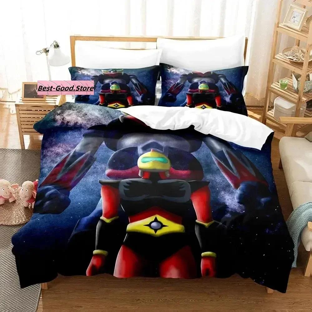 Mechanical Goldorak Bedding Set Single Twin Full Queen King Size Bed Set Aldult Kid Bedroom Duvetcover Sets Cartoon Anime Bed
