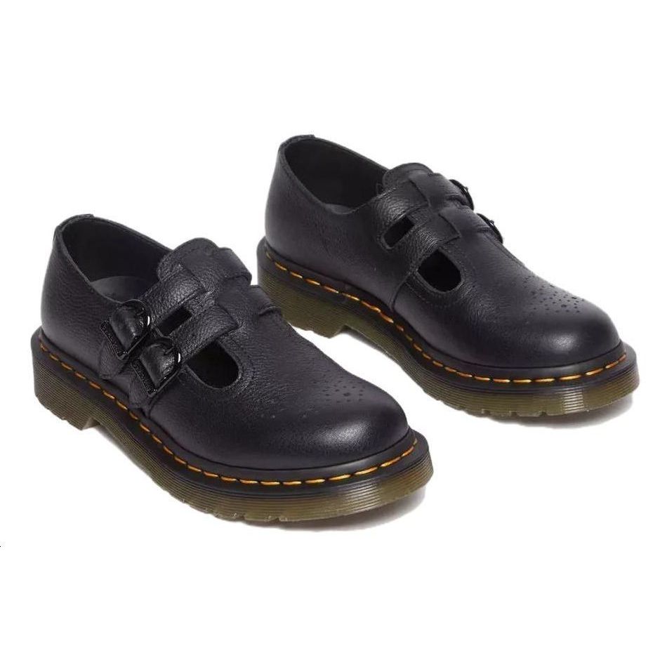 Dr. Martens 8065 Leather Comfortable Versatile Slip-Resistant Durable Mary Jane Shoes Women shoes Black 30692001