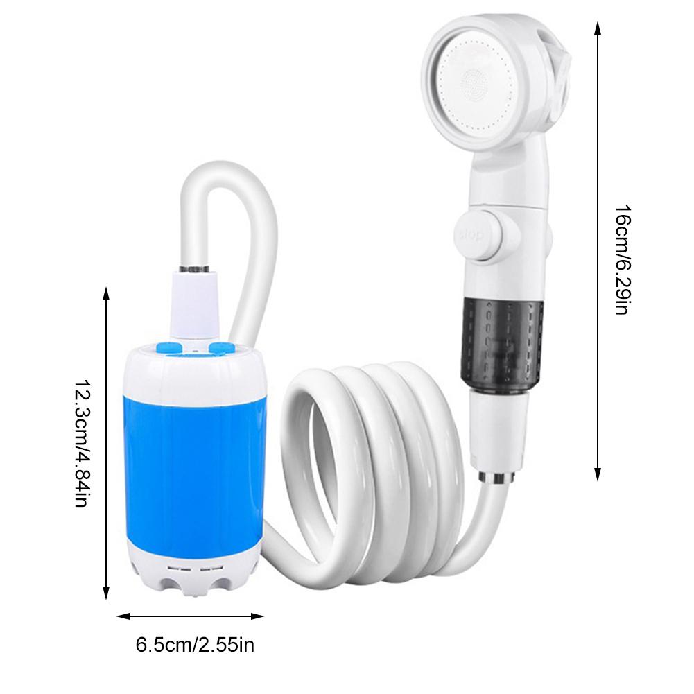 Outdoor Camping Shower Pump 4000mAh Rechargeable Shower Head Sprayer Portable Electric Shower Pump Set for Travel Camping Hiking