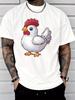Unisexs Cute White Chicken Graphic T Shirt Farm Animal Streetwear Short Sleeve O Neck Cotton Hip Hop Casual Summer Tee For Unisex