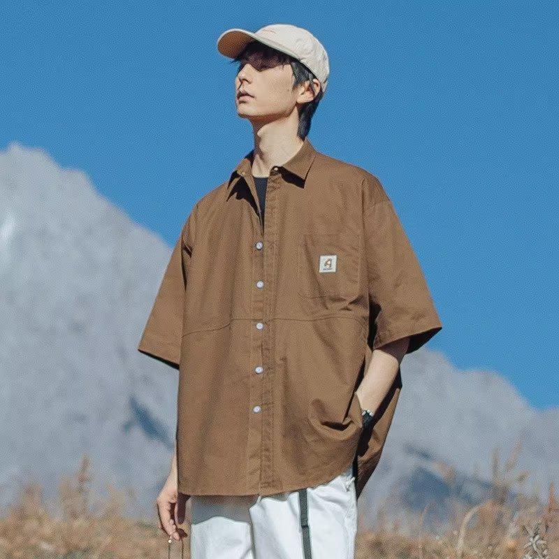 2024 Stylish Loose Workwear Half-Sleeve Retro Shirt - Japanese & Hong Kong Trend