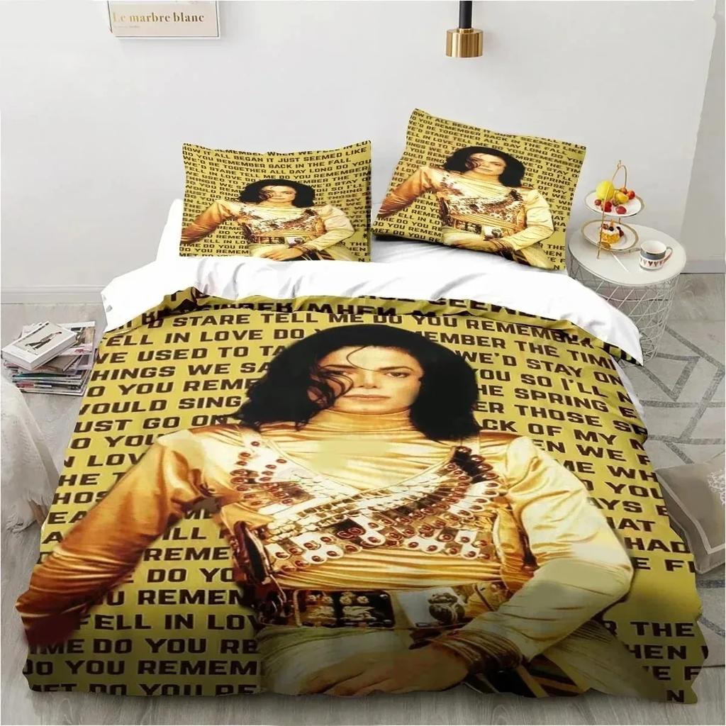 Comforter 3D Printed Michael Jackson Bedding Setpink Quilt Duvetstar Peripheral Family Decoration Home Warm Textile Bedclothes Set