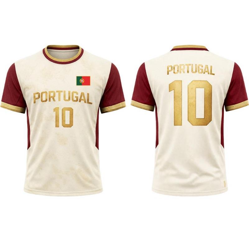 T-shirt met Portugese Vlagprint Zomer Voetbal Trainingsuniform Heren