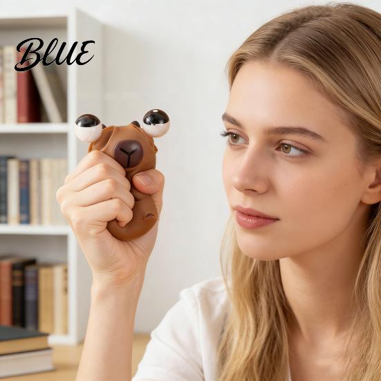 Elastic Squeeze Ball Popping Eye Capybara Toy Anxiety Stress Relief Sitting Pinch Sensory Soft Animal Fidget