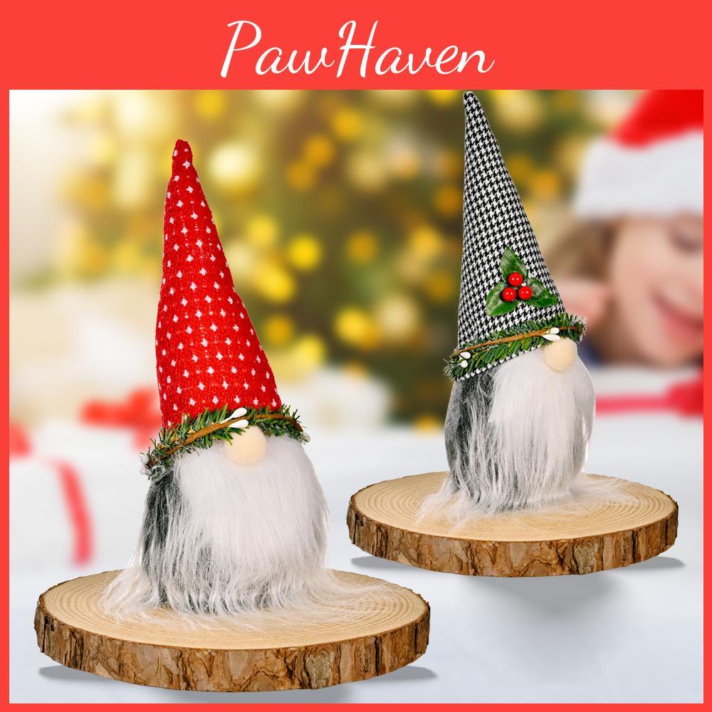 Bedårande Jul-Tomtedocka Med Grå Rudolf Och Röd Hatt Perfekt För Juldekoration