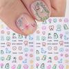 1pc Cute Cartoon Animal Nail Sticker - Single Use, Self-Adhesive, Decal with Smiling Dinosaur, Palm Tree, Sun, and Floral Design for Nail Art