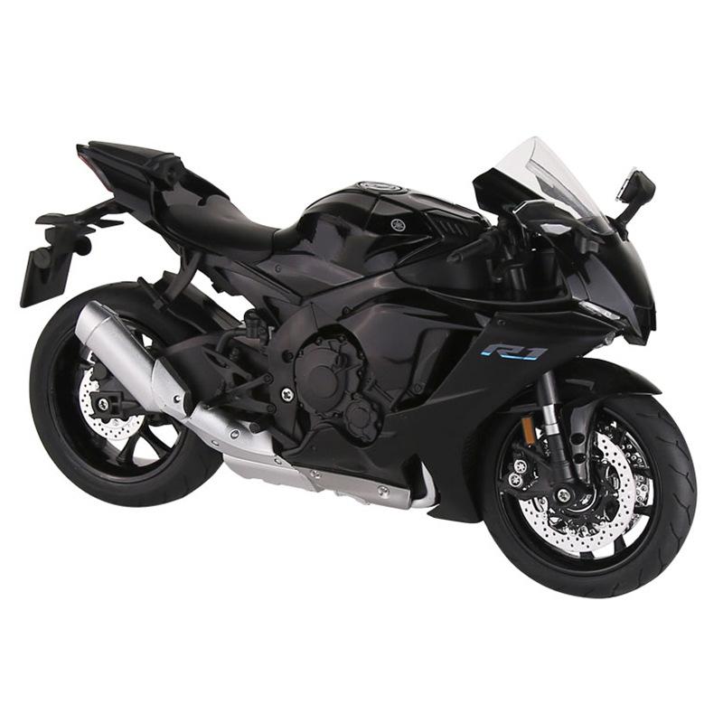 

1/9 YAMAHA YZF-R1 YZFR1 Литой из сплава Модель мотоцикла Коллекция транспортных средств Звук и свет Внедорожник Автоцикл Игрушки Машина чёрный