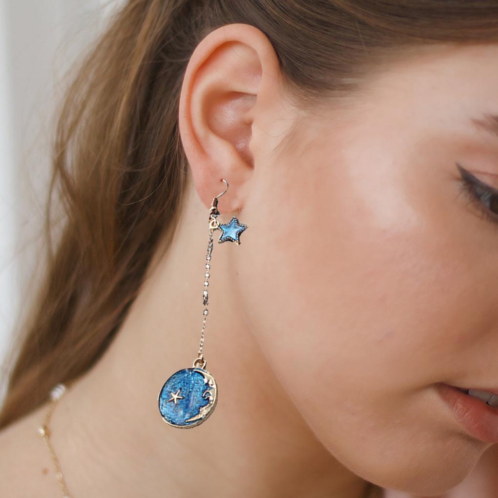 1 para damskich kolczyków o asymetrycznym designie, biżuteria dla dziewcząt, wielofunkcyjne kolczyki do uszu na prezent urodzinowy, festiwal, do noszenia na co dzień