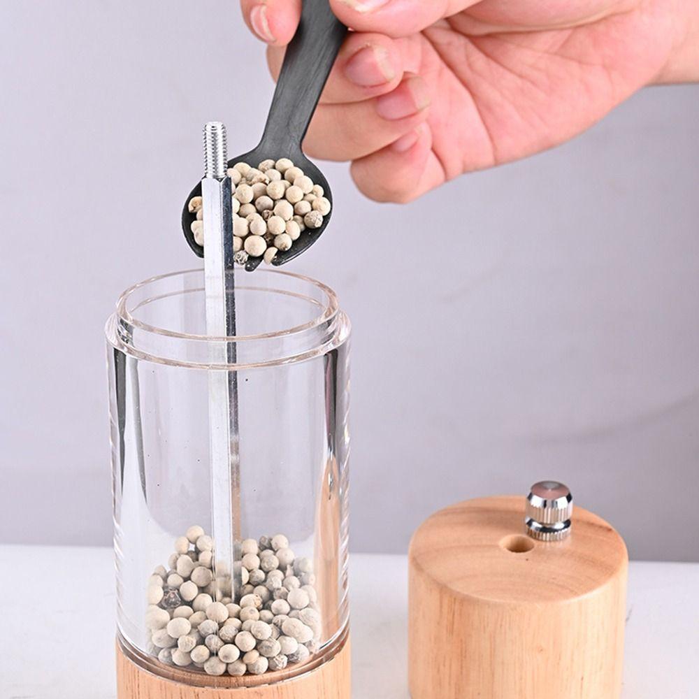 Wooden Manual Adjustable Natural Kitchen Tool Spice Grinder Salt and Pepper Mill Sea Salt Jar