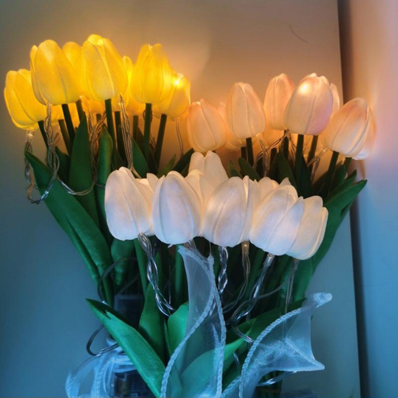 5/10 stuks LED Tulpen Boeket Nachtlampje voor Huis Tuin Kunstbloemen PU Tulp Nepbloem Decoratie Bruiloft Verjaardagscadeau