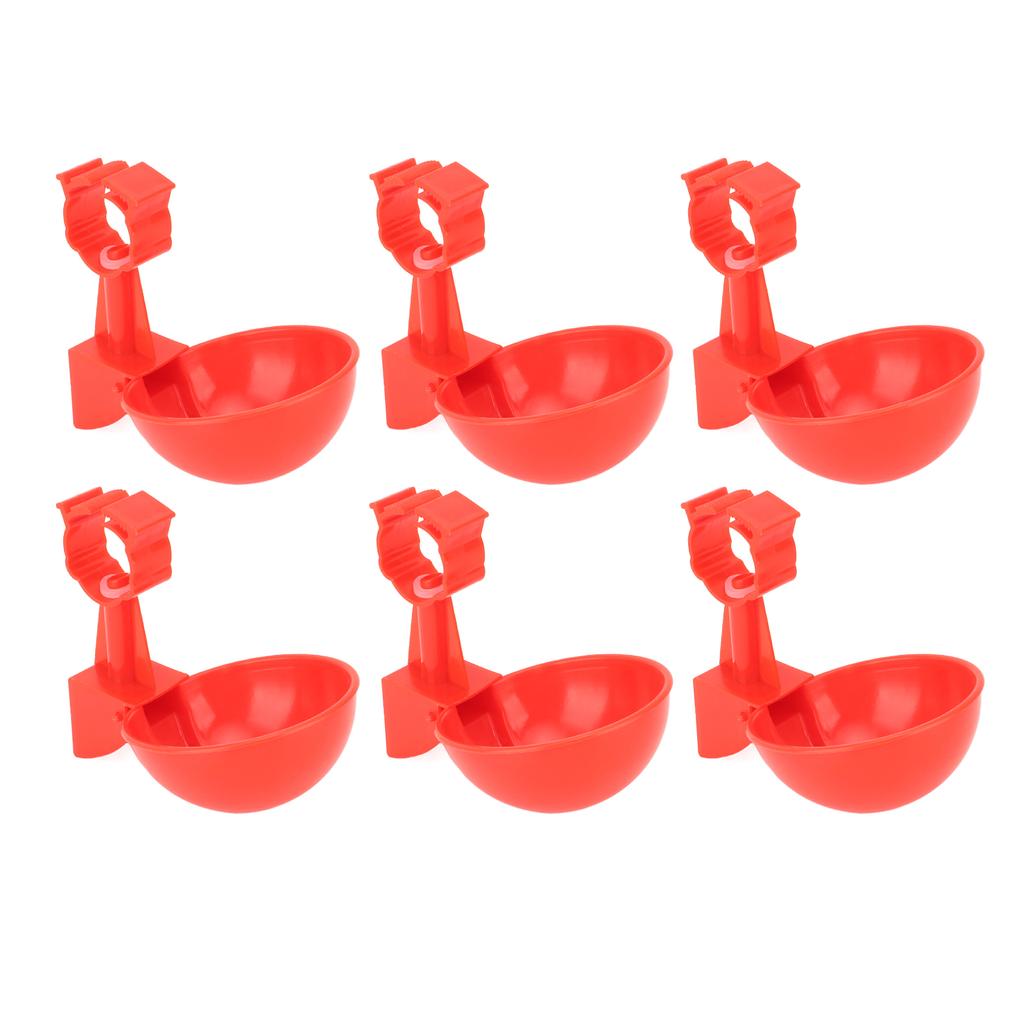 6pcs Chicken Water Cups Automatic Chicken Water Feeder Poultry Waterer Kit Spring Clamp Type for