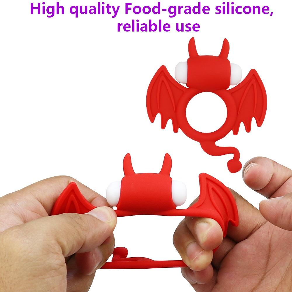 Soft Silicone Dual Vibrating Cock Ring Dick Penis Ring Cockring Adult Sex Toys for Men for Couples Enhancing Harder Erection