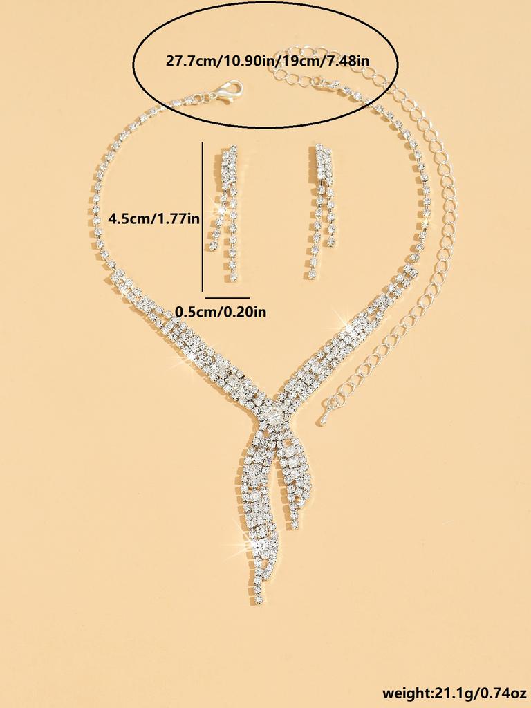 3 pieces of women's fashion trend irregular necklace and earring set, banquet and party accessories