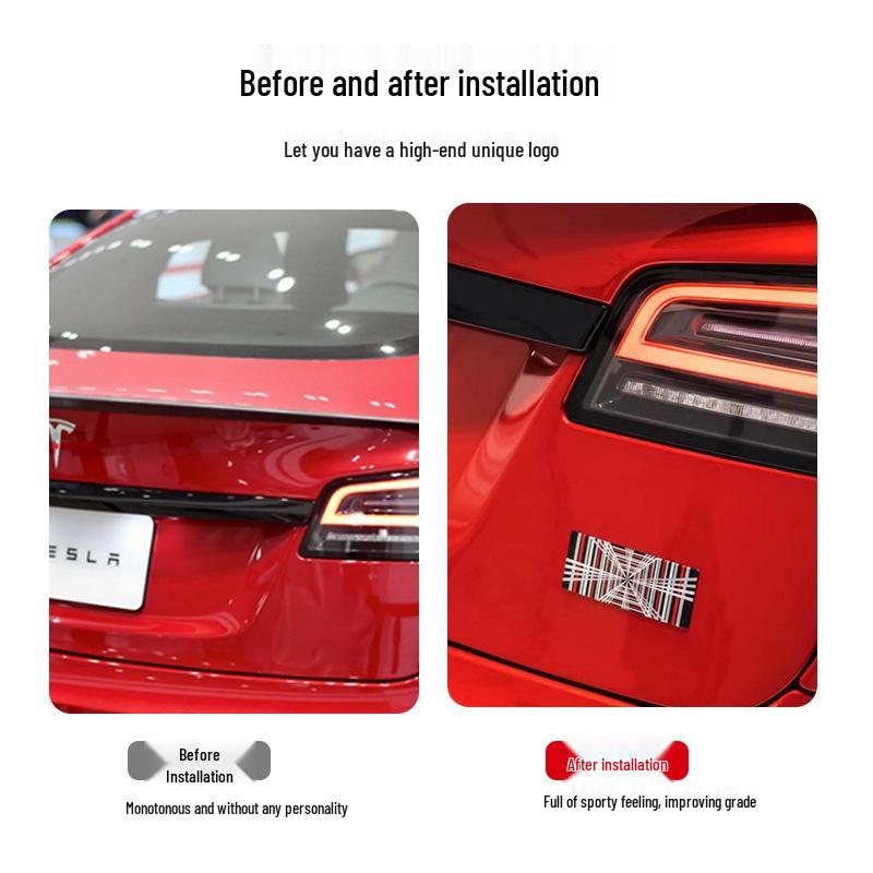 Tesla Model 3/3+/Y/S/X Rear Tail Logo 3D Sticker Modification Accessory