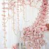 1.8M 135 Head Artificial Cherry Blossom Rattan Hanging Vine Cherry Blossom Flowers Garland for Home Garden Wedding Party Decor