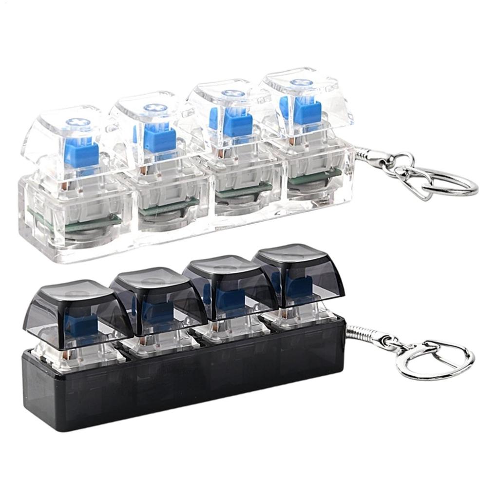 LED Tastatur Schlüsselanhänger Fidget Spielzeug 4 Tasten Tastatur Tastenkappen Fidget Spielzeug Party Stressabbau Tastatur Kappen