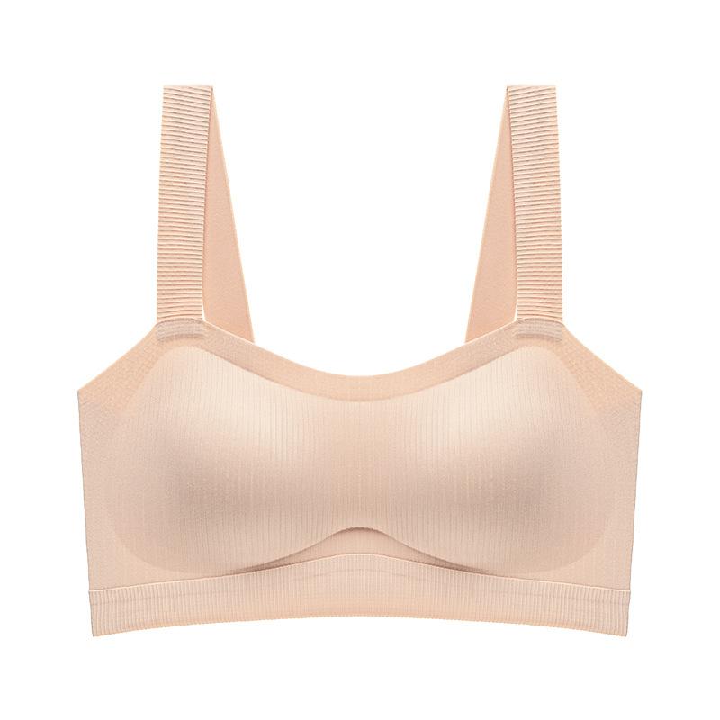 Long Seamless Wide Shoulder Strap with Chest Cushion Tank Top Tank Top with Bra Underwear