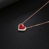 Facettierte Herz-auffällige Rubin-Halsketten Anhänger Leicht-Luxus Design-Gefühl Süß-blendende Geschenke an Freundin Schlüsselbein-Kette Schmuck
