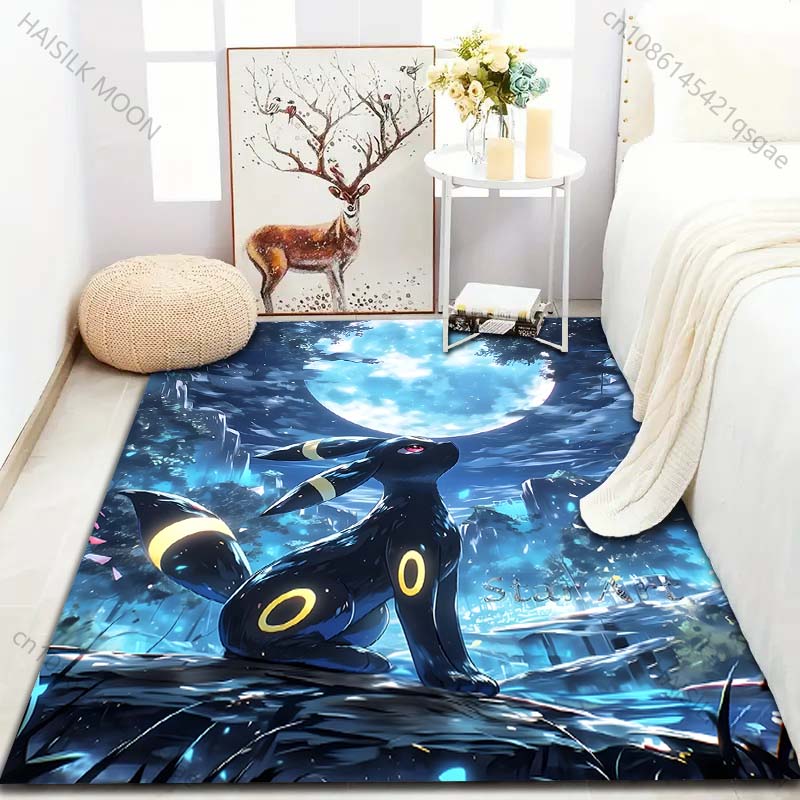 Multiple Sizes Pokemon Umbreon and Sylveon Print Carpet for Living Room Bedroom Kid's Room Home Decor Non-slip Mat Area Rug