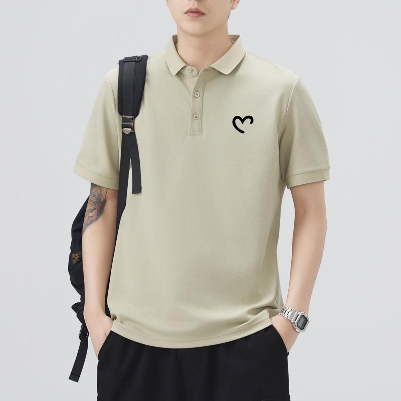 Summer Thin Three-dimensional Silicone Printed Short-sleeved POLO Shirt Men's T-shirt Top