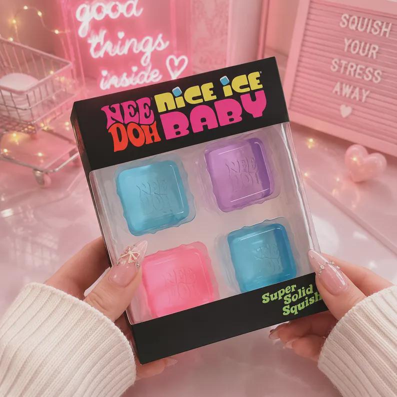 Schylling Needoh Nice Cube Sensory Squishy Stress Relief Fidget Toy Anti Anxiety Squeeze Toy For Kids Adults Focus Toy