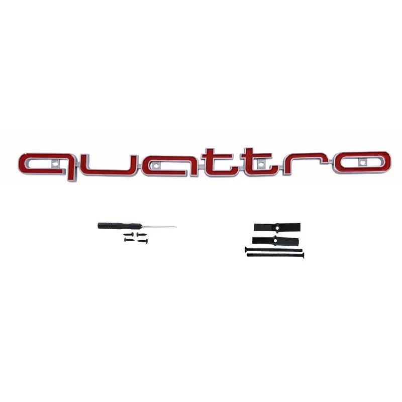 2026 Quattro Emblem 3D ABS Car Front Grille Emblem For Audi A3 A4 A5 A6 A6L A7 A8 Q3 Q5 Q7 S3 S4 S5 RS3 RS4 RS6 Badge Accessories