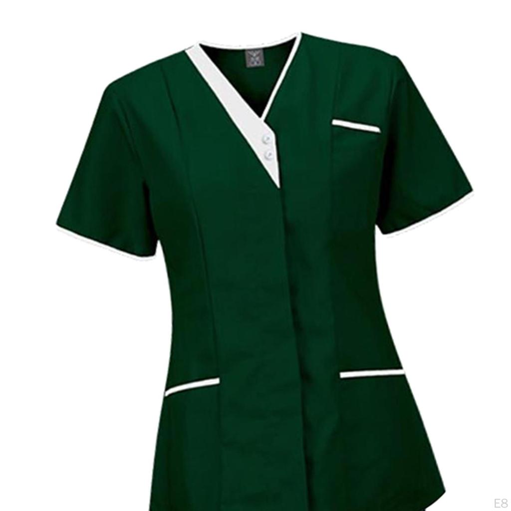 Uniformy pielęgniarskie Damskie zestawy medyczne Oddychające Wygodne Lekarz z kieszeniami, Góra kostiumu pielęgniarki