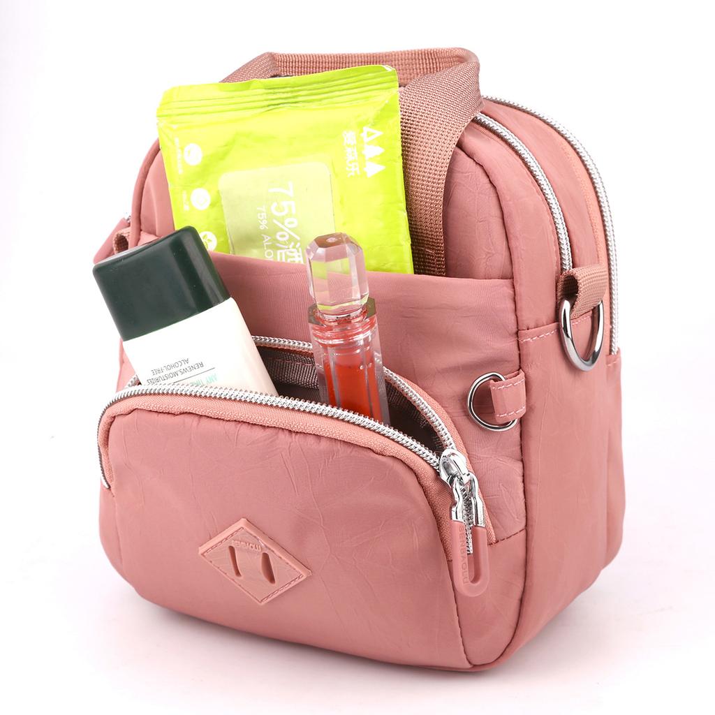 Trendy Women's Oblique Span Bag Anti-splashing Nylon Mother Travel Handbag Casual Versatile Mobile Phone Small Square Bag