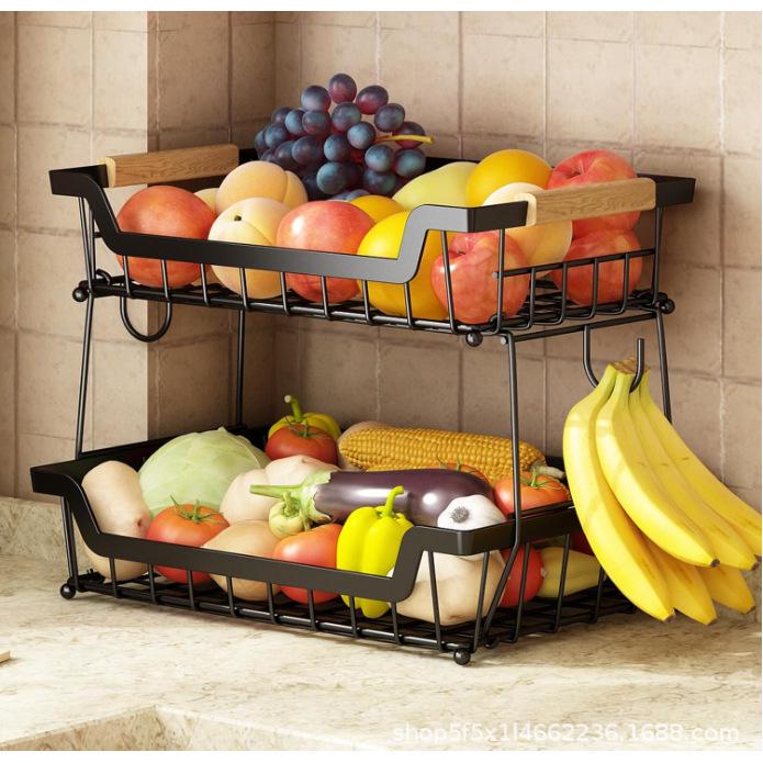 Removable Multi-Layer Fruit and Snack Storage Rack for Kitchen and Living Room Countertop