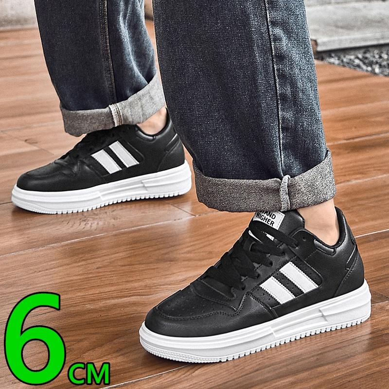 Plus Size Elevator Sneakers Men's Genuine Leather Casual Sports Shoes 6CM Height Increasing Shoes for Men Women Walking Shoes
