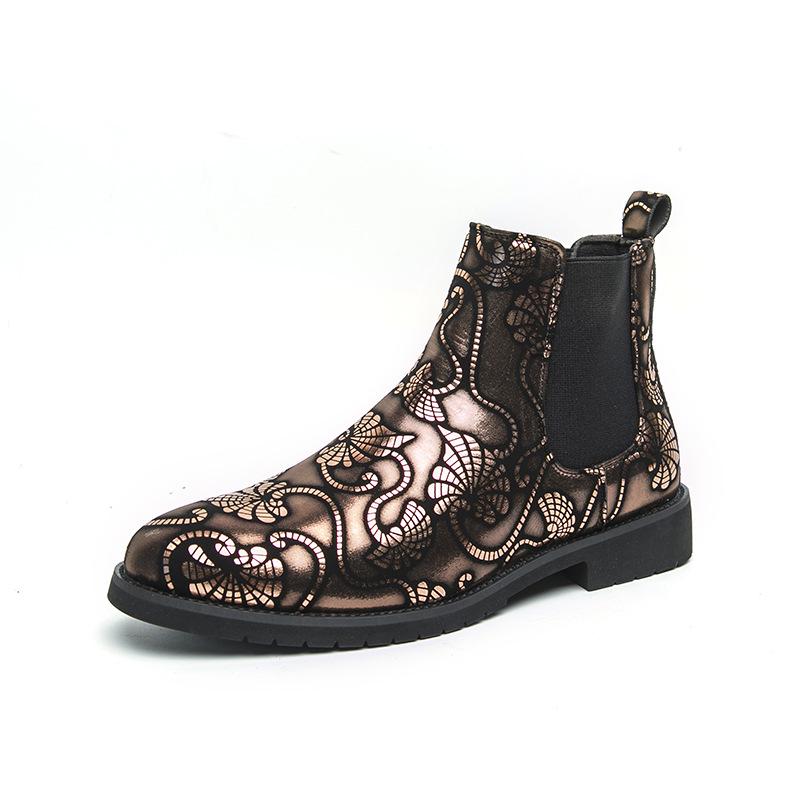 

2024 Spring & Autumn Men s Plus Size Chelsea Boots - Mid-High Top Leather, British Style for Nightclub 45