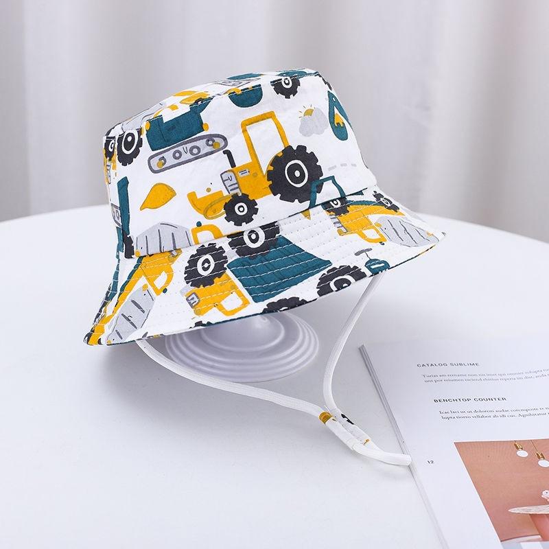 Kids Cartoon Bucket Hat Spring Summer Baby Sun Protection Cap Boys Girls UV Shield Outdoor Beach Fishing Hat