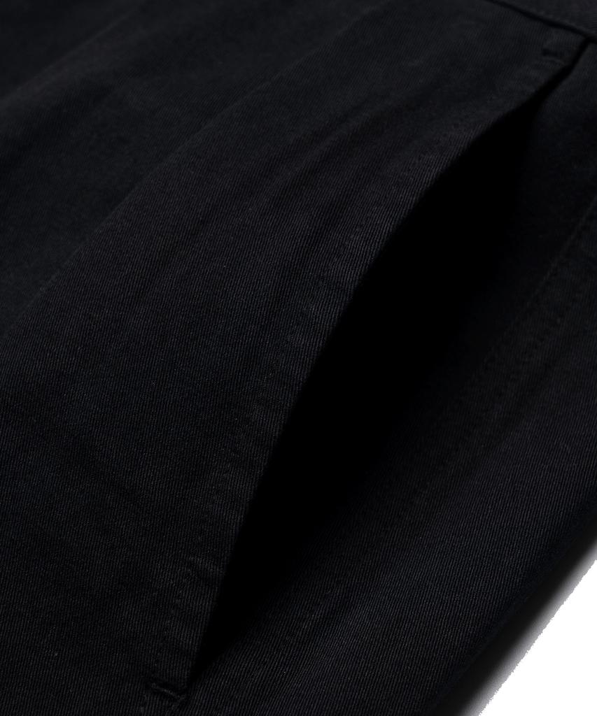 CONNECT KINLOCH Washed Cotton Loose Fit Double-Pleat Pants [Black]