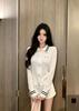 Miu Style Trendy High-Quality Jacquard Letter Stripe Zipper Cardigan for Autumn and Winter