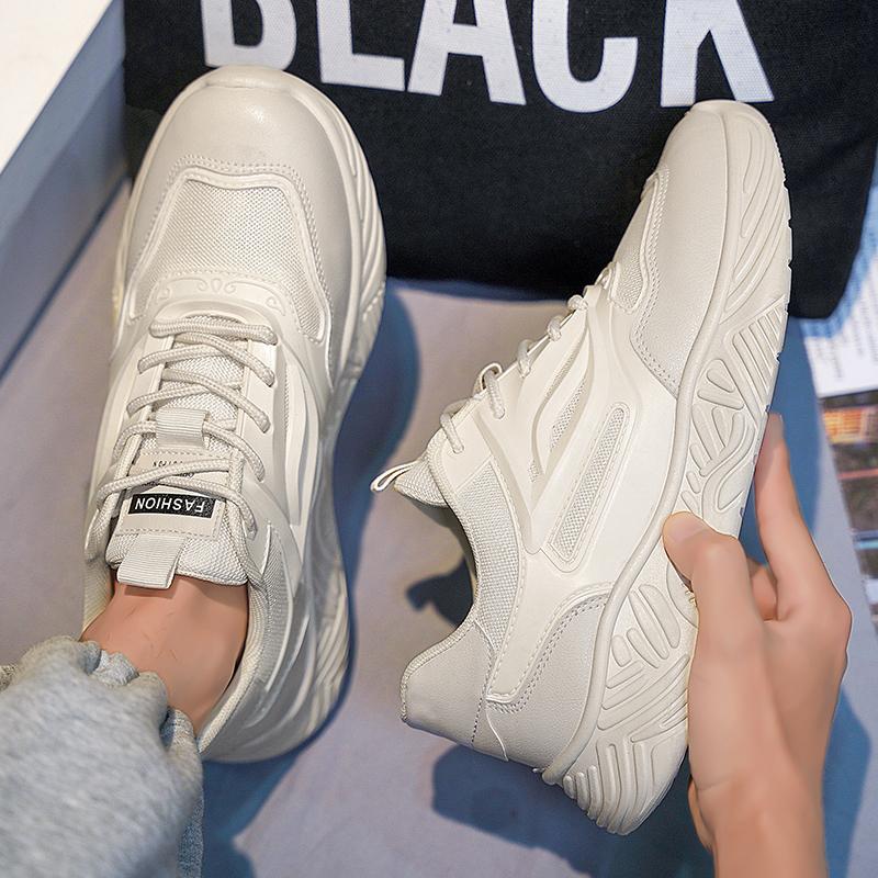 Men Shoes New Platform Male Lightweight Solid Casual Sneakers Fashion Trendy Black Thick-soled Men Vulcanized Shoes Student