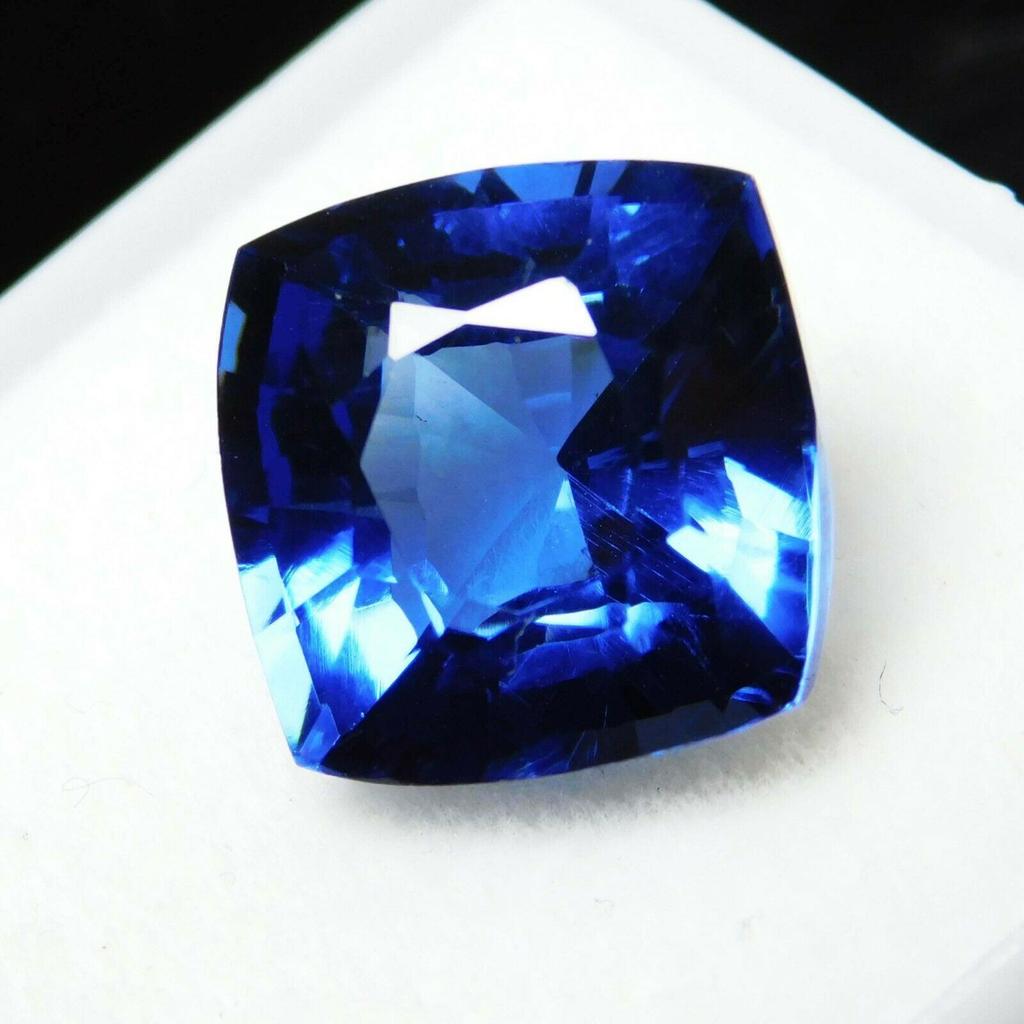 Natural Blue Tanzanite Loose Gemstone 8 Ct Square Cushion Shape for Jewelry Making and Crafts
