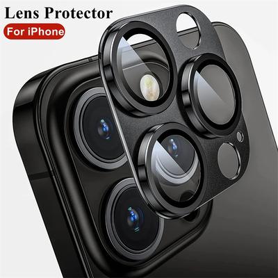 Luxus Metall Kamera Objektiv Schutz Glas Für iPhone 15 14 Plus 13 12 Mini 11 Pro Max HD Zurück Objektiv schutz Film Für iPhone 15 Pro Max