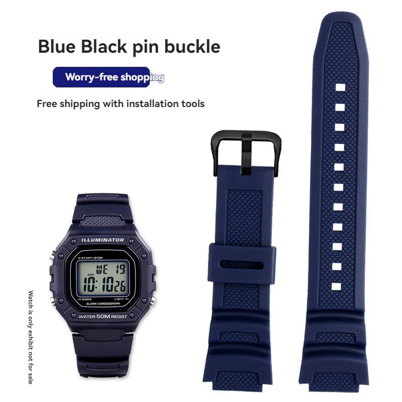 W218H Resin Silicone Band for Casio AE-1200 AE-1100 SGW-300 SGW-400 MRW200 Watch, Replacement Strap Sport Wristband