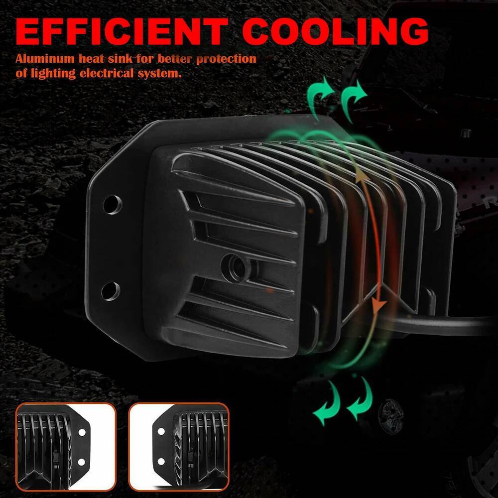 5" 40W Flush Mount Work For Tractors Boat Auto Off Road 4X4 12V 24V Spotlight LED Light Bar Car Driving Lamp