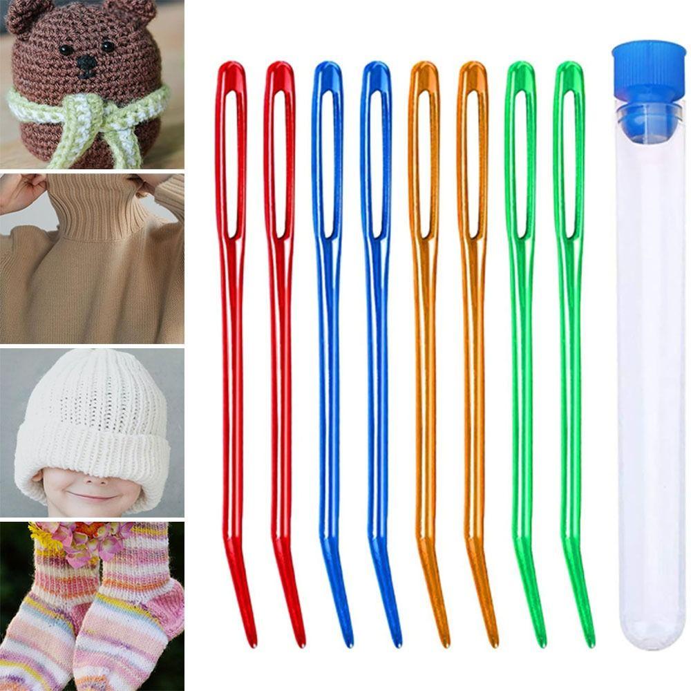 Vícebarevná sada pletacích jehlic Hliníkové jehly na přízi Jehly na vlnu s velkým očkem