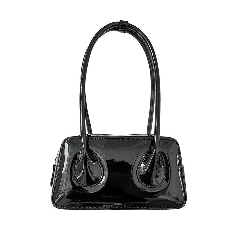 Simple shoulder bag, women's high-end handbag, commuter women's patent leather styling underarm bag women