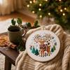 Santa Claus Christmas Embroidery Kit DIY Needlework Craft Punch Needle Kits  Beginners