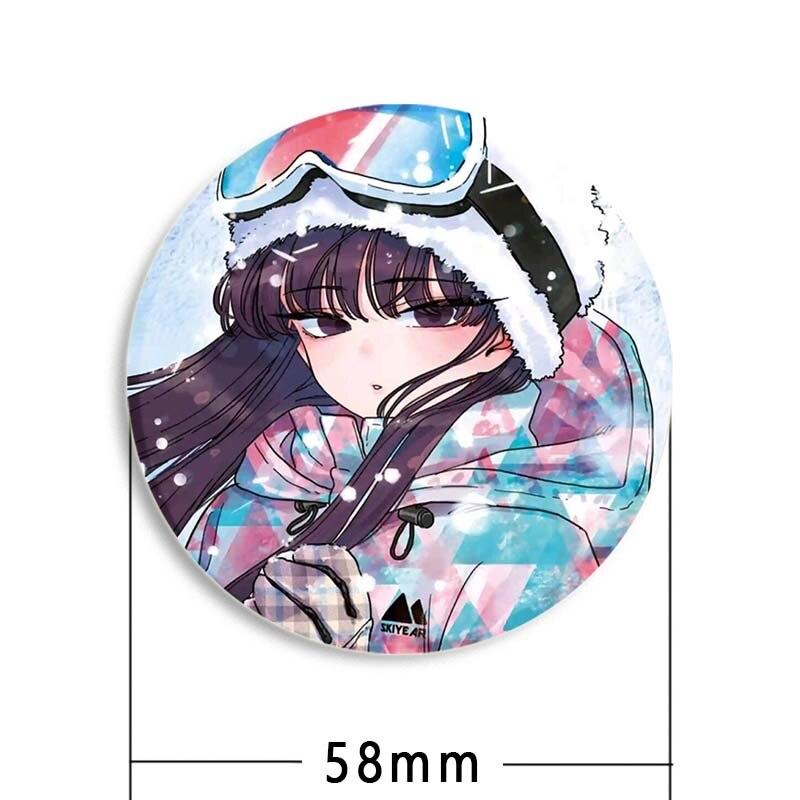 58MM Anime Komi Can T Communicate Lapel Pin Cartoon Cosplay Badge Creative Gifts Gujian Classmates Brooches Cute Pins for Backpacks