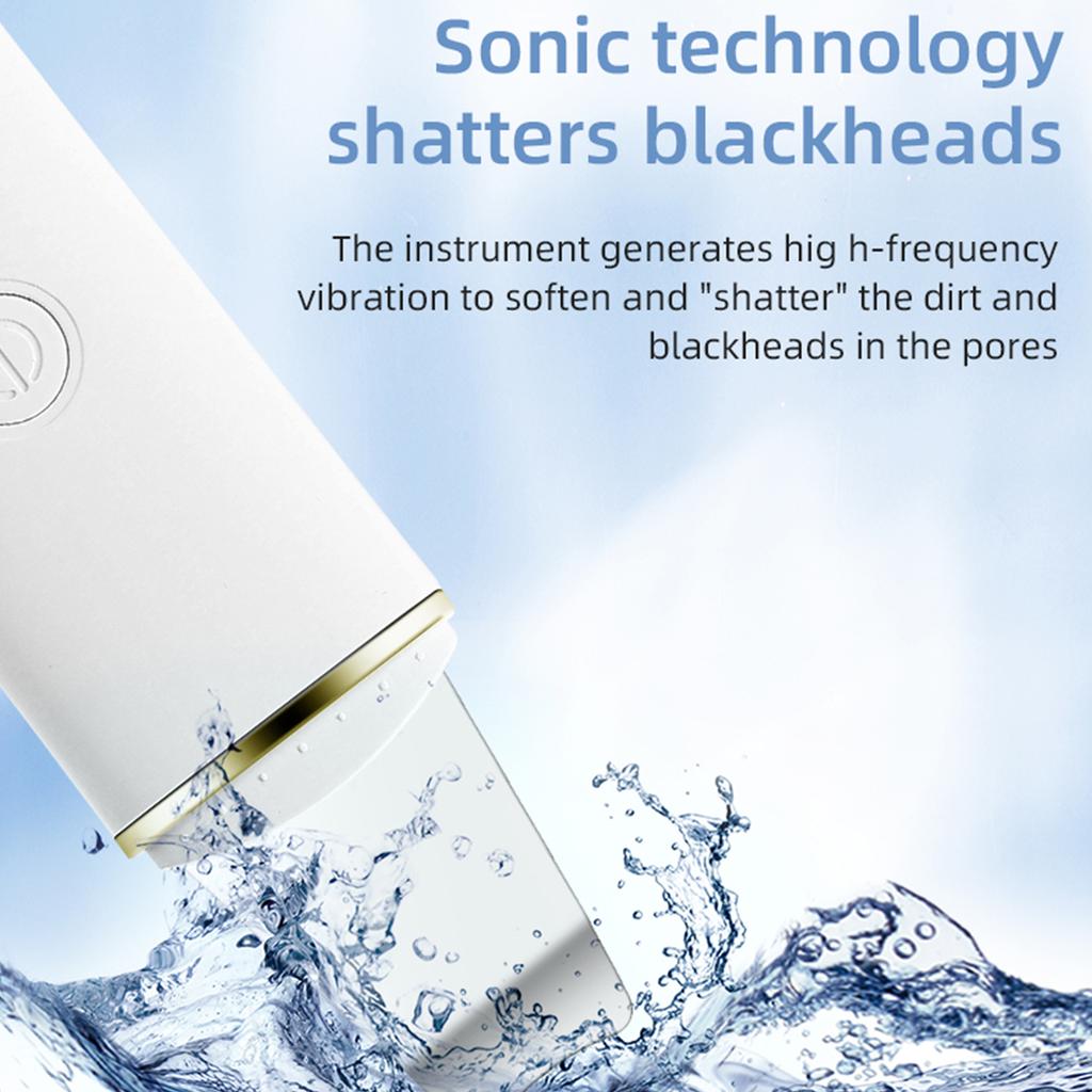 1 Stück Gesichts-Hautschaber USB Elektrisch Ultraschall Gesichts-Hautspatel mit 250mAh Akku und 4 Modi Tragbarer Poren-Tiefenreiniger