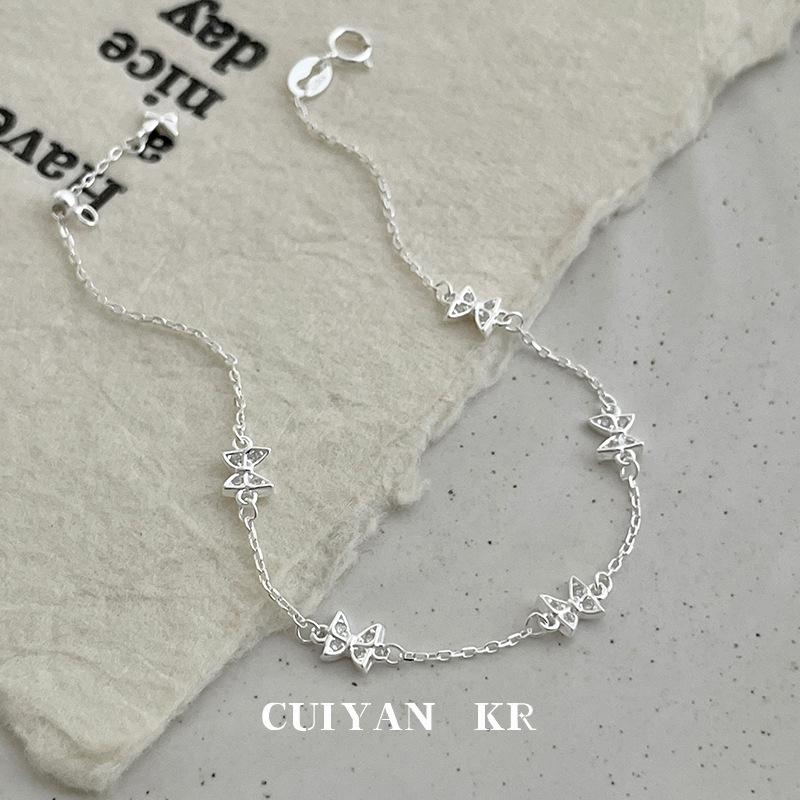 Cuiyan S925 Silver Korean Butterfly Bracelet - New Sweet & Fresh Jewelry for Women & Best Friends (2025)