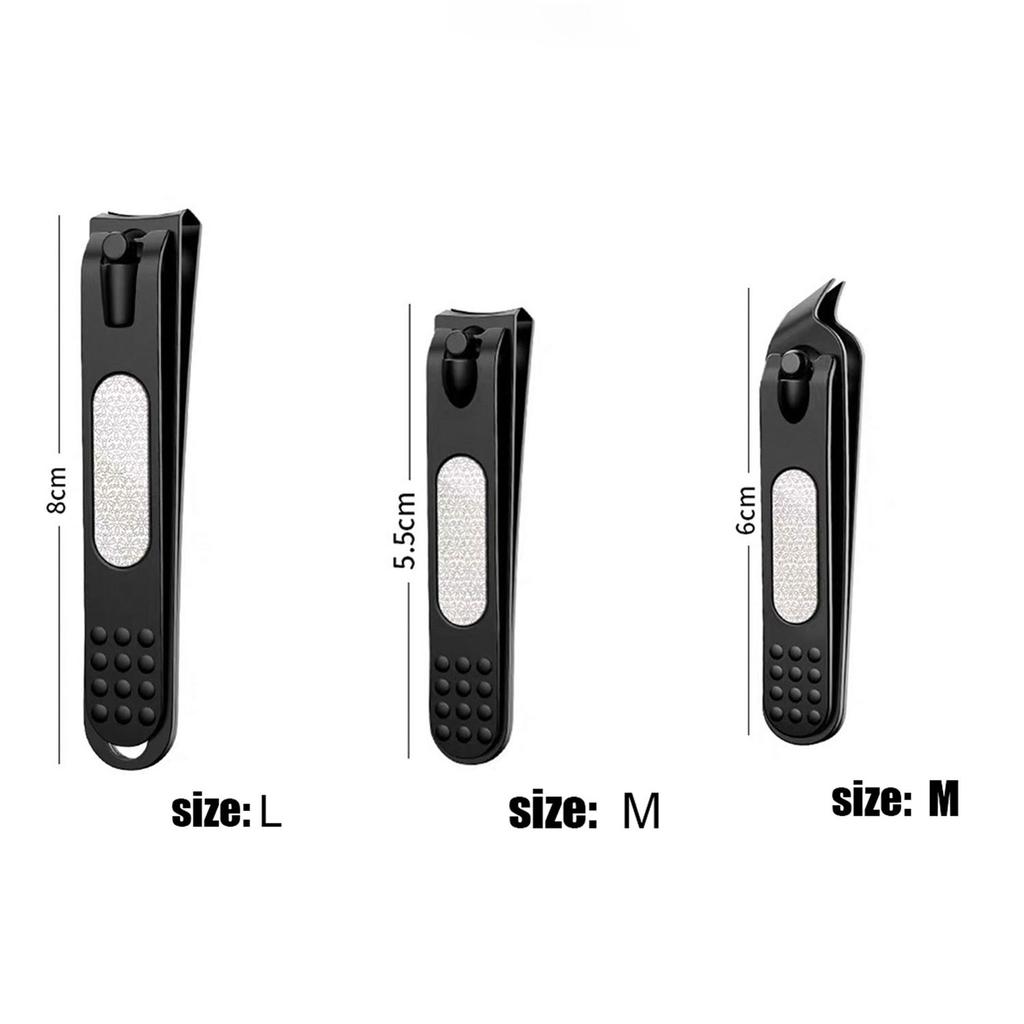3Pcs Set Nail Clippers Stainless Steel Sharpest Nail Cutter Duty Curved Edge For Adult Men Women Swing Out Nail Cleaner/File
