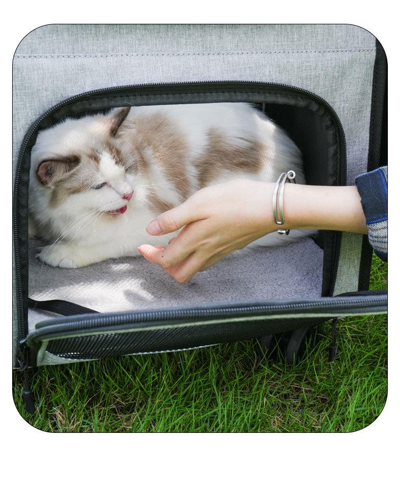 Portable Breathable Foldable Pet Trolley Bag for Cats and Dogs