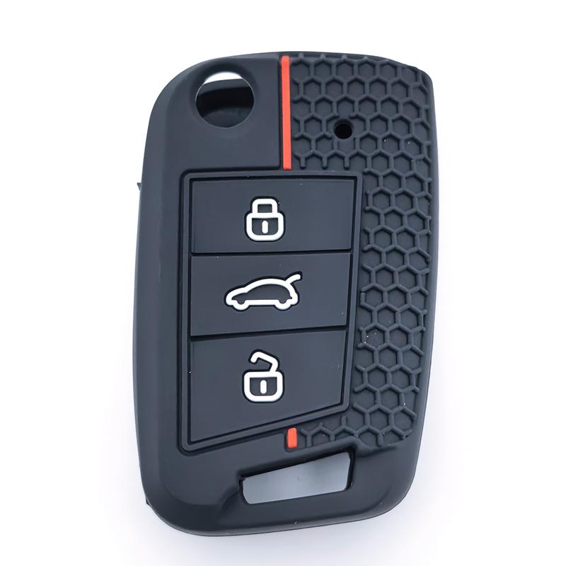 

3 Button Flip Key Case Silicone Cover Fob For Vw Golf 7 Mk7 Skoda Seat 2014 Fob Hull Octavia Combi Leon Ibiza Cuptra